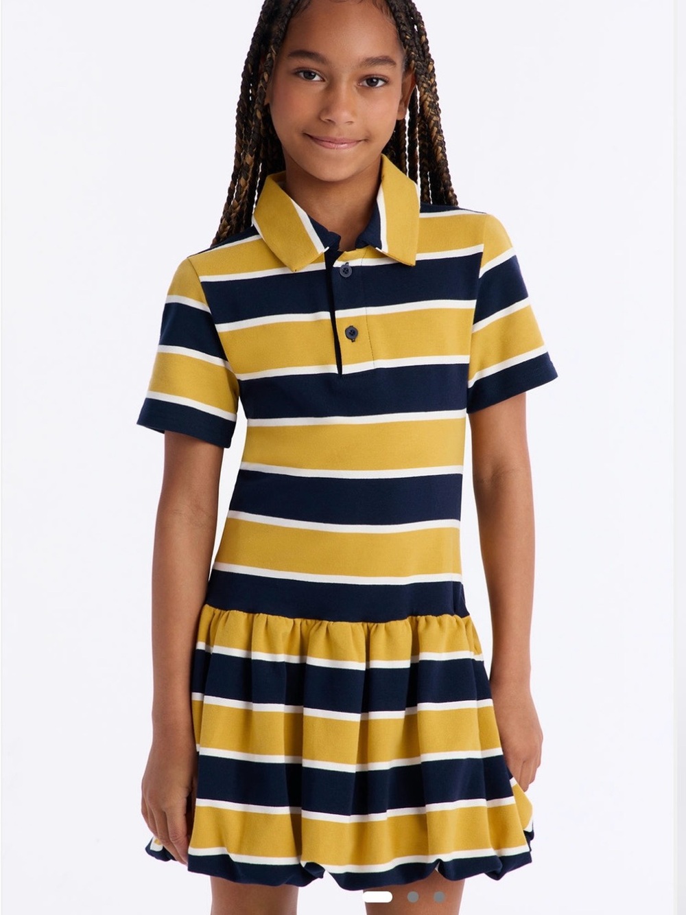 NWT FASHION NOVA Hayes Striped Bubble Mini Dress - Yellow/combo size 14/16 years
